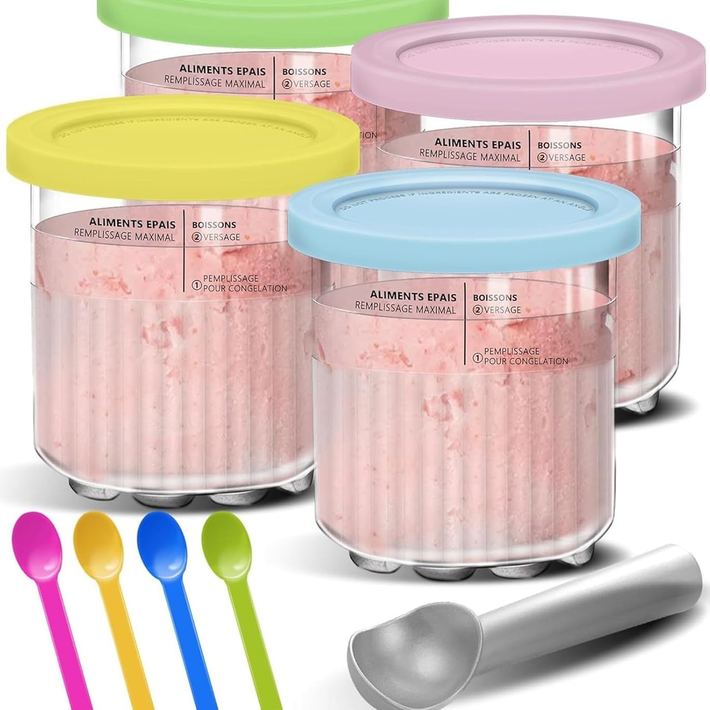 Creami Deluxe Pints and Lids for Ninja NC501 NC500 Series