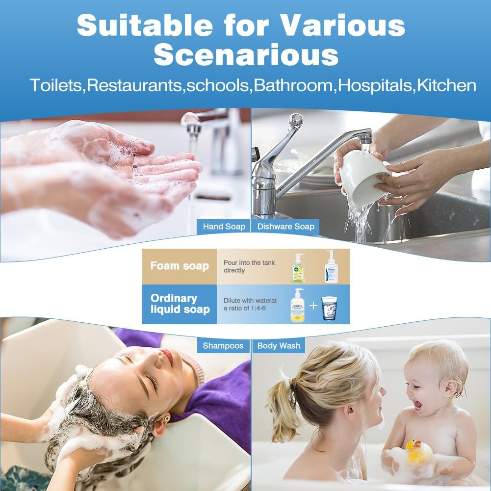 Touchless Automatic Soap Dispenser with Display(Foam White)