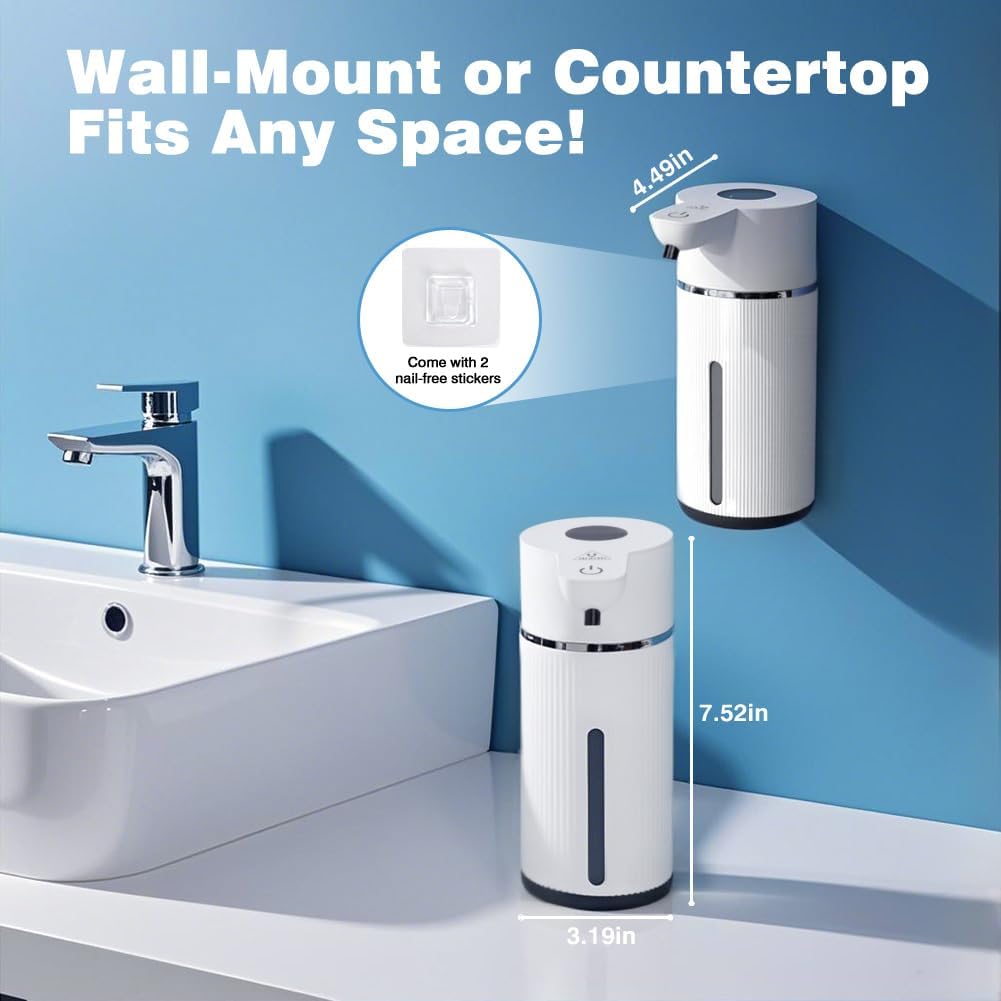 Touchless Automatic Soap Dispenser with Display(Foam White)