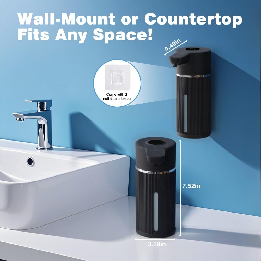 Touchless Automatic Soap Dispenser with Display(Gel Black)