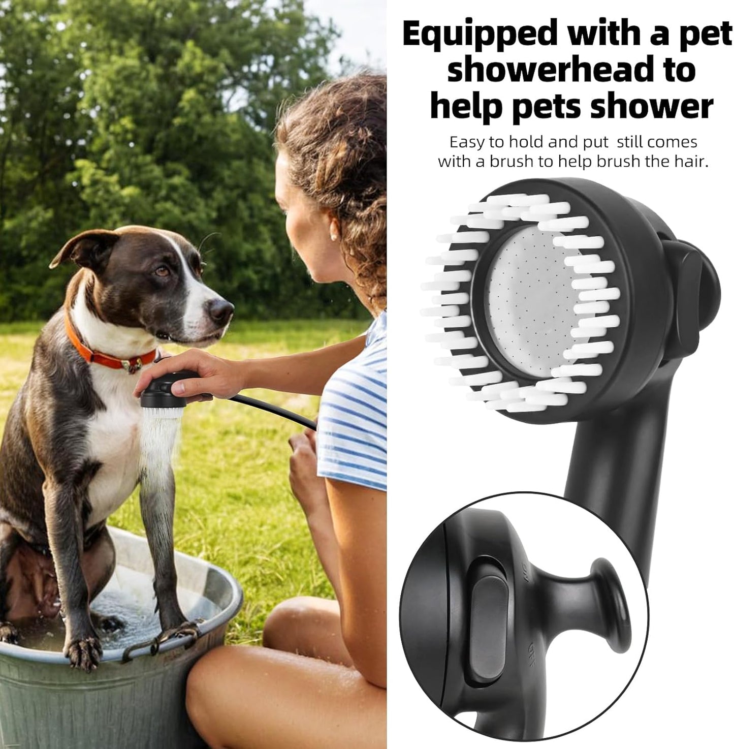 Portable Rechargeable Outdoor Shower with LED Light (Orange)