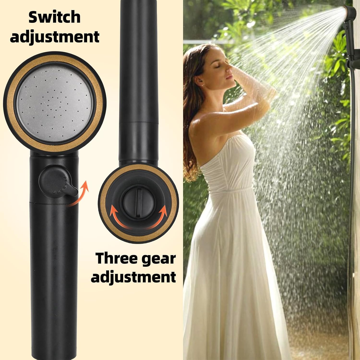 Portable Rechargeable Outdoor Shower with LED Light (Green)